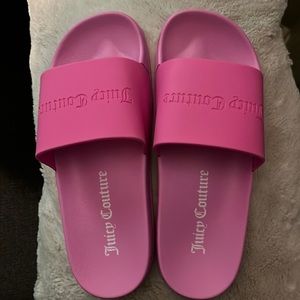 Juicy Couture Pink Rubber Flip Flops